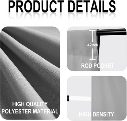 GFCC 8FTX10FT White Backdrop Background for Photography Photo Booth Backdrop for Photoshoot Background Screen Video Recording Parties Curtain