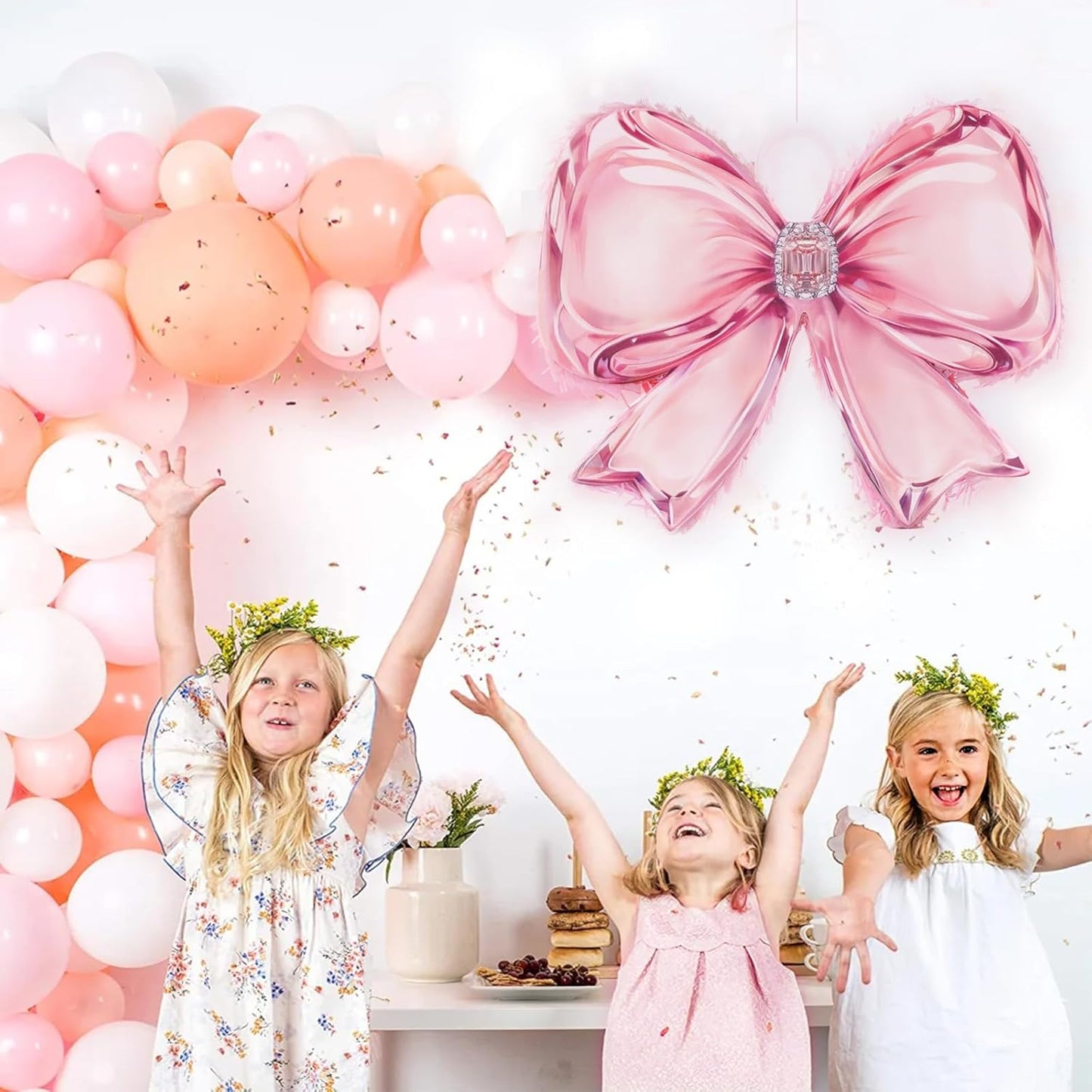 Princess Castle Pinata Set - Coquette Pink Castle Pull String Piñata with Blindfold and Stick for Girls Princess Themed Birthday Party Decorations, Winter Fairy Piñata (16.5 x12.4'')