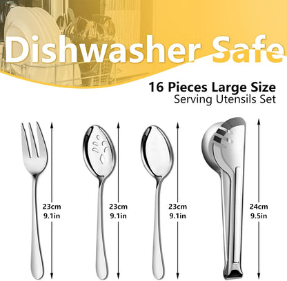 Pleafind 16 PCS Mini Serving Tongs - 4.3 inch, Food-Grade 18/8 Stainless Steel Mini Tongs, Mirror-polished Charcuterie Accessories for Coffee shops, tea party, bars, Sugar and Ice Bucket