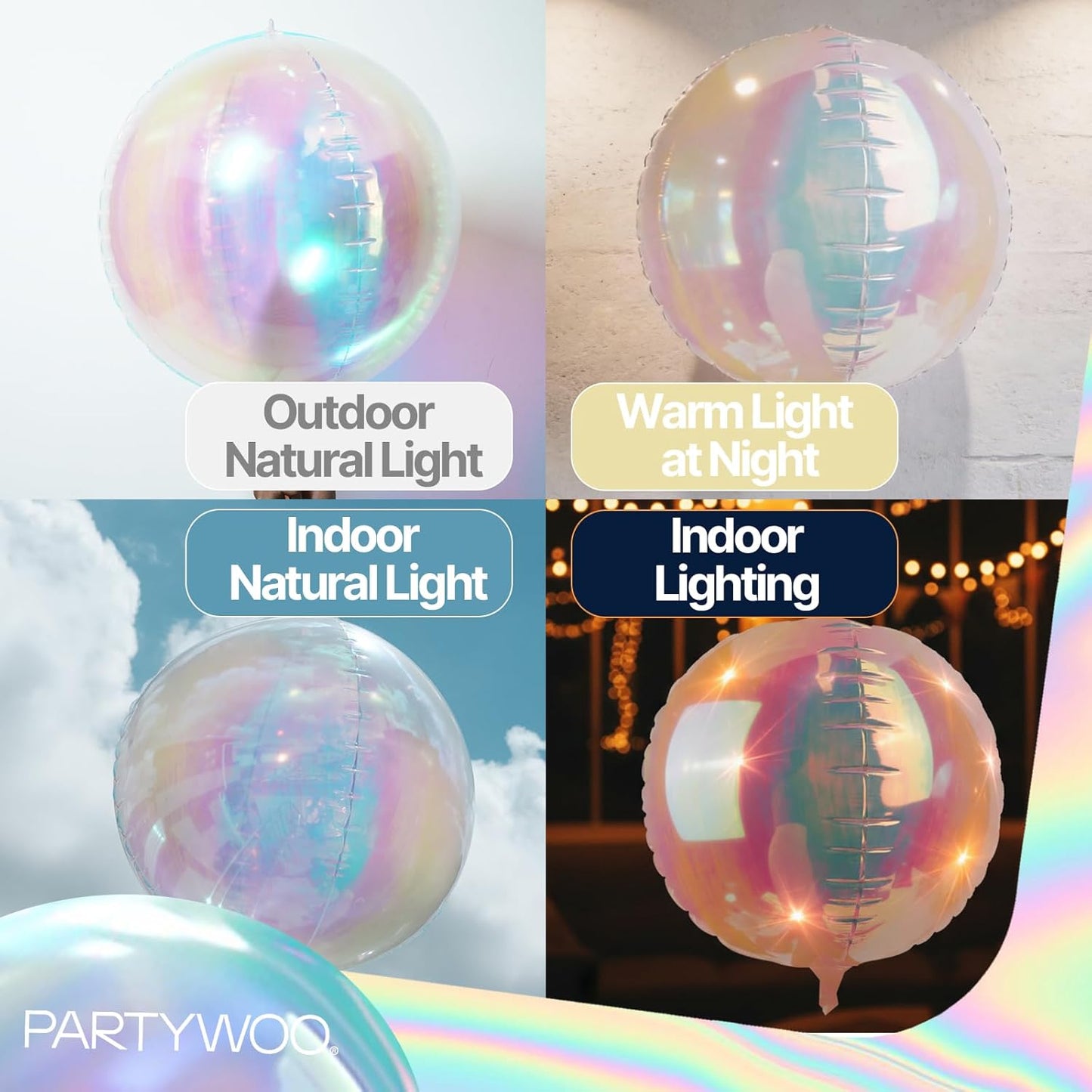 PartyWoo Metallic Gold Foil Balloons 20pcs Different Sizes Pack of 22 15 10 Inch Large Round Foil 4D Inflatable Mirror Ball Mylar Balloons for Graduation Birthday Baby Shower Party Decorations