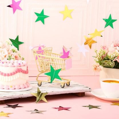 Patelai Glitter Star Garland Banner 2026 Graduation Decor 130 Feet Star Hanging Banner Twinkle Backdrop for Party Birthday Classroom Wedding Supplies(Gold)