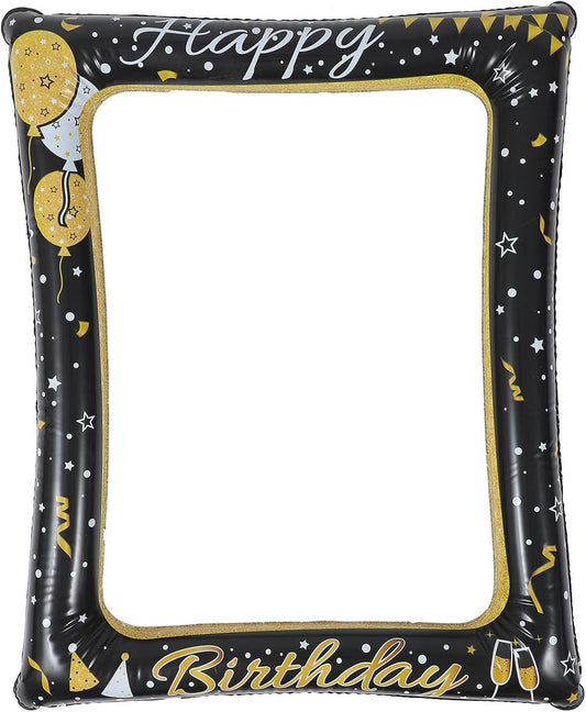 LUOZZY Inflatable Photo Frame Happy Birthday Photo Booth Props Inflatable Selfie Frame Party Decor Favor Supplies - 20Inx27.9In