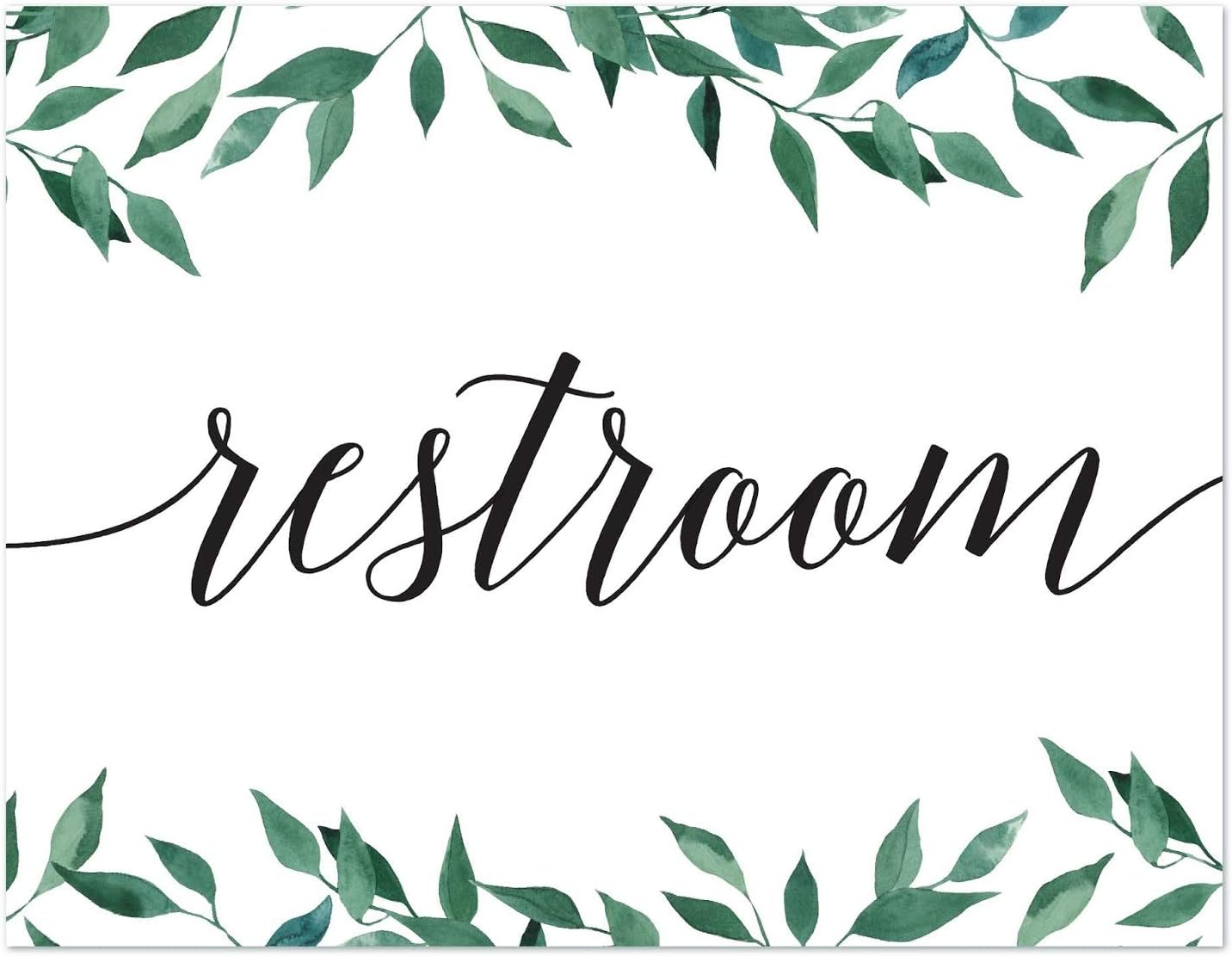 Andaz Press Wedding Party Signs, Natural Greenery Green Leaves, 8.5x11-inch, Bridal Shower Scavenger Hunt, 1-Pack - Colors B