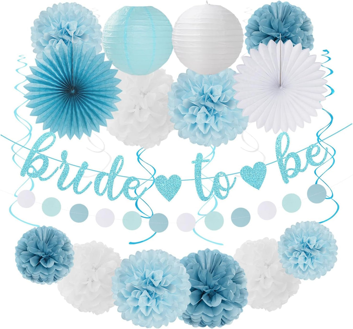2026 Blue Class-Congratulations Prom Graduation Party-Decorations - 22pcs High School College Grad Supplies Decor,Royal Navy White Silver Tissue Pom Poms Streamers, Paper Flowers Lanterns Hugmoon