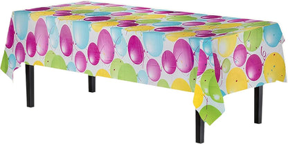 12-Pack Premium Plastic Tablecloth 54in. x 108in. Rectangle Table Cover - Dark Blue - Colors A