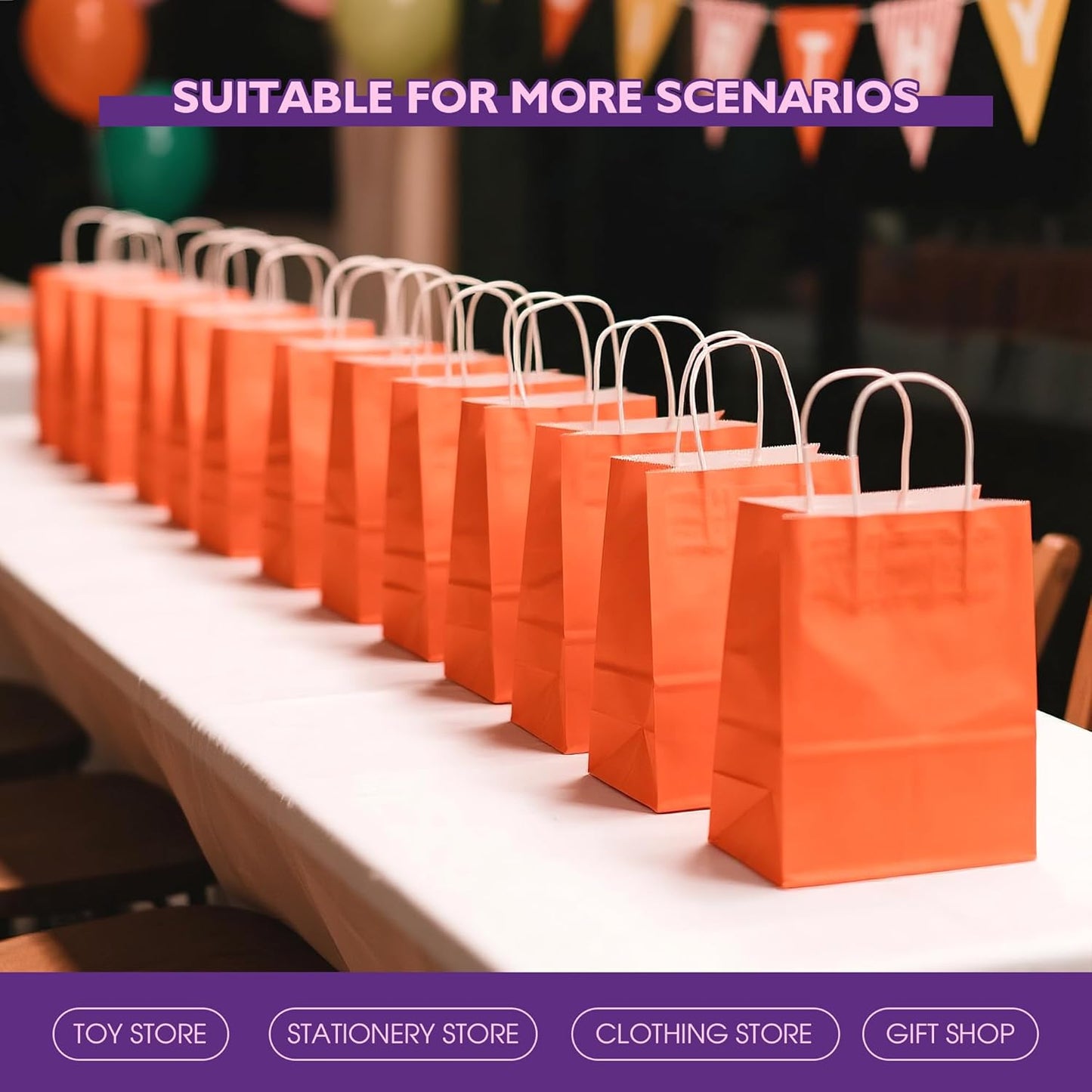32 Pack Paper Gift Bags with Handles, 5.8"×3.2"×8.25" Party Favor Bags, Gift Bags, Small Gift Bags with Handles, Party Bags, Small Goodie Bags Bulk for Birthday, Crafts, Wedding, Party Supplies (8 Colors)