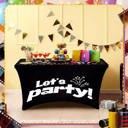 Gilprop Photo Booth Table Cloth Photo Booth Props Accessories Rectangle Tight Table Background for Indoor Outdoor Party Photography Decoration Graduation Wedding Birthday Bachelorette(Stylish,4ft)