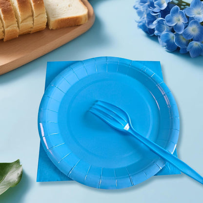 White and Gold Paper Plates Napkins Party Supplies,Disposable Gold Dot Paper Dessert Plates,105 PCS Birthday Plates and Napkins Party Supplies for Wedding(Serves 35 Guests 7")