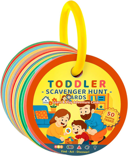 Home Scavenger Hunt Cards: 50 Toddler Indoor Find & Learn Activities | Fun Educational Games for 3-5 Year Olds | Preschool Boys & Girls Early Development (Indoor)