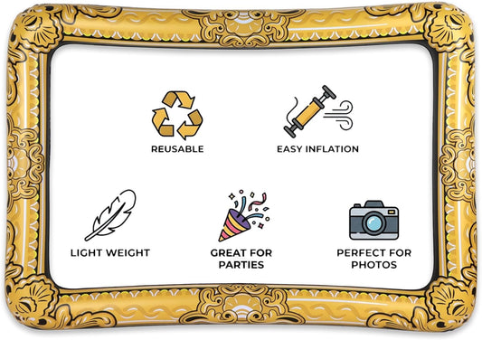 HENBRANDT Inflatable Photo Frame with Gold Additive 60 x 80 cm Black