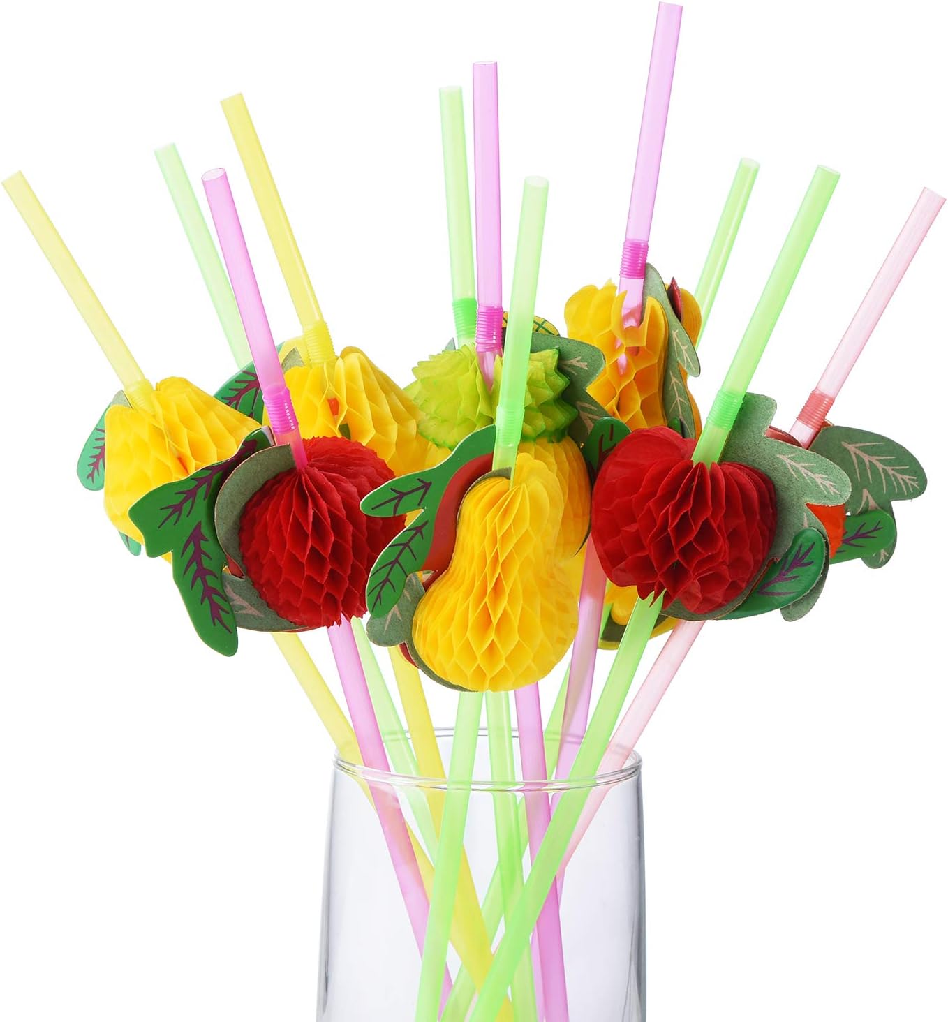 ALINK 50 Umbrella Parasol Drinking Straws, Hawaiian Beach Cocktail Luau Party Decorations Supplies