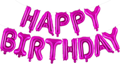 Happy Birthday Balloons Banner, Foil Balloon Personalized Name Letters Balloons Sign Birthday Party Decorations for Women Men Boys Girls Cream