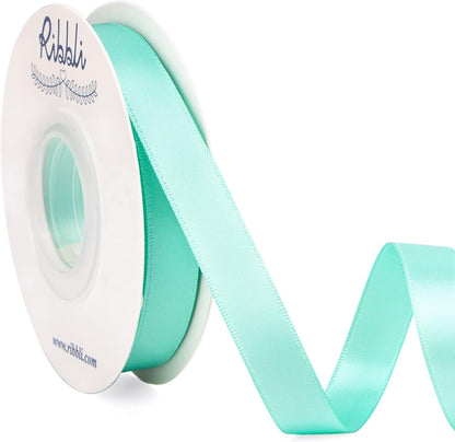 Ribbli Double Faced White Satin Ribbon,3/8” x Continuous 25 Yards,Fabric Ribbon use for Bows Bouquet,Gift Wrapping,Floral Arrangement