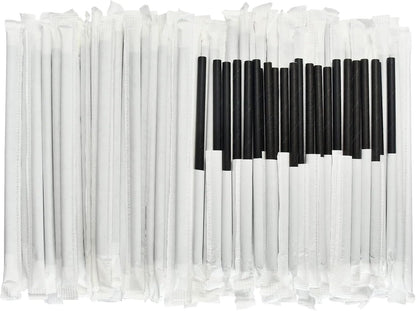 5.75 inch Orange Paper Cocktail Straws, Short Disposable Drinking Straws 500 Counts, Unwrapped - Compostable
