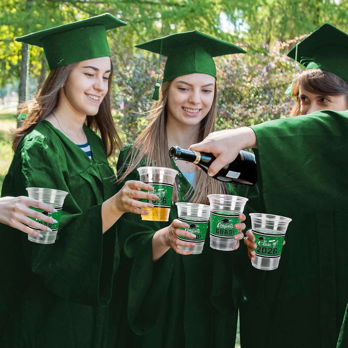 Gatherfun Graduation Decorations 2026-100 Pcs 16oz Blue Graduation Plastic Cups for Grad Party | Sturdy & Durable Drinkware for Grad Festivities | Essential Grad Party Supplies & Decorations