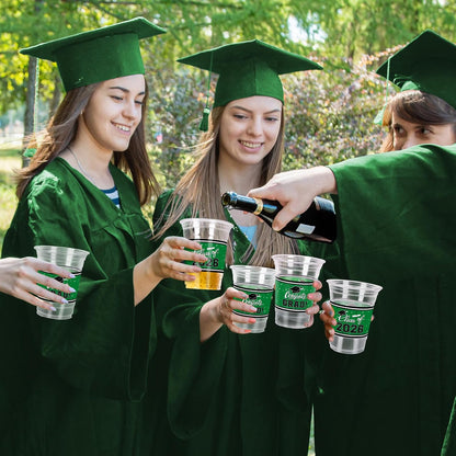 Gatherfun Graduation Decorations 2026-100 Pcs 16oz Blue Graduation Plastic Cups for Grad Party | Sturdy & Durable Drinkware for Grad Festivities | Essential Grad Party Supplies & Decorations