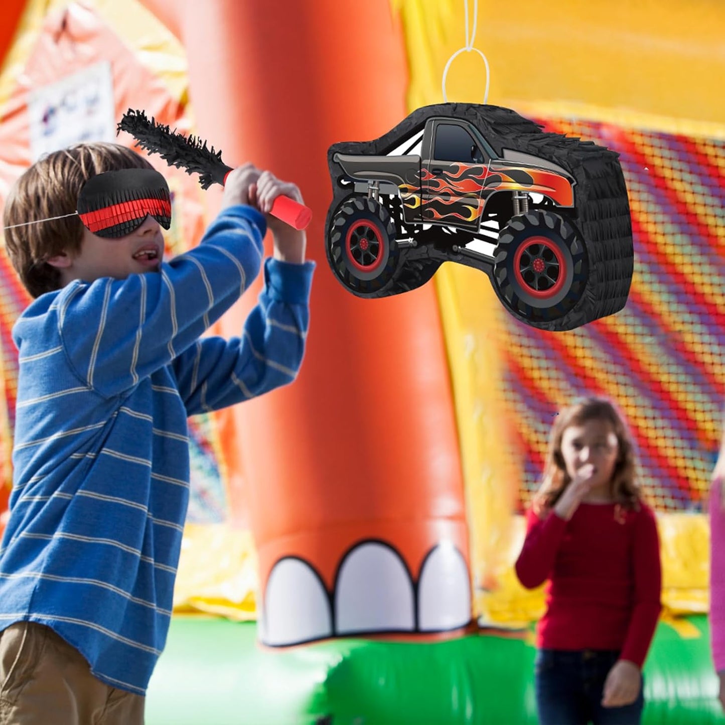 Hooqict Mexican Pinata with Blindfold and Bat Stick Party Pinata for Fiesta Carnival Cinco de Mayo Decorations Kids Adults Mexican Party Games Birthday Party Supplies