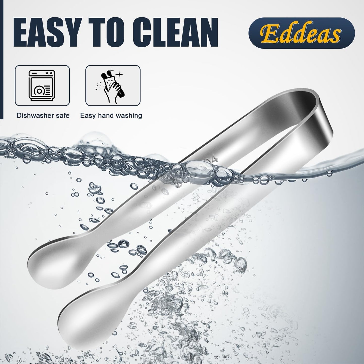 EDDEAS 12 PCS Small Serving Tongs, 4.3" Mini Gold Tongs, Gold Kitchen Tongs for Serving Food, Coffee Bar, Tea Party, Desserts Party and Ice Bucket