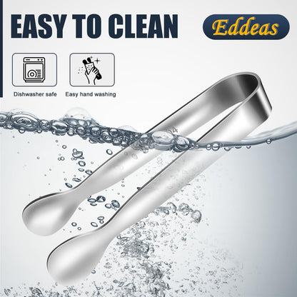 EDDEAS 12 PCS Small Serving Tongs, 4.3" Mini Gold Tongs, Gold Kitchen Tongs for Serving Food, Coffee Bar, Tea Party, Desserts Party and Ice Bucket