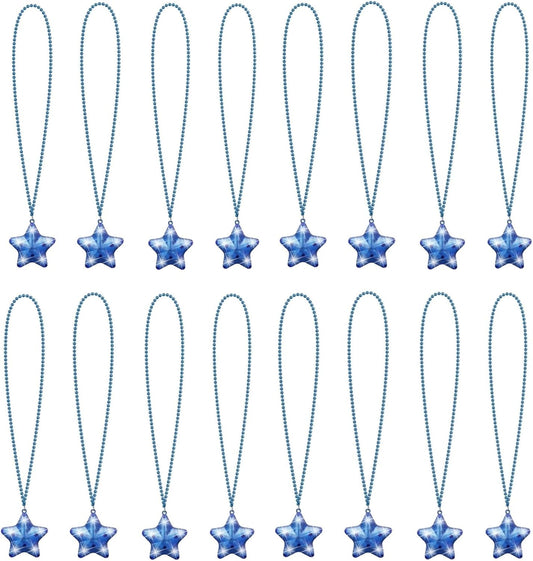 16 Pack Light Up Necklaces Flashing Star Bead Necklaces Glow In The Dark Party Supplies for Weddings Birthday Valentines Mardi Gras July 4th Halloween Christmas