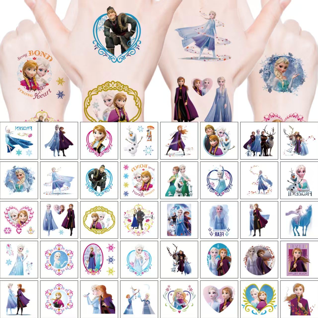 40pcs Frozen Temporary Tattoos - Cartoon Frozen Theme Birthday Party Favors Gifts, Home Activity & Class Prizes, Carnival & Christmas Rewards