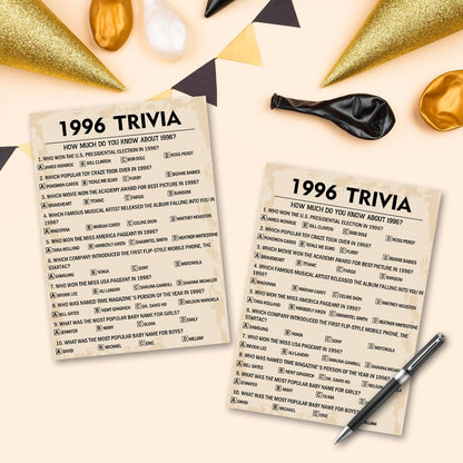 QUPT 40th Birthday Party Games, Movies in 1986 Games, Birthday Party Supplies for Adults, Fun 1986s Party Game，Pack of 30 Cards