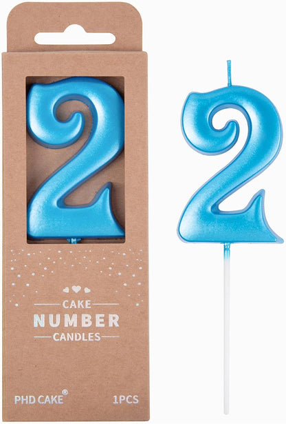 PHD CAKE 2.76 Inch Elegant Gold 1 Number Birthday Candles, Gold Number Candles, Cake Number Candles, Party Celebration