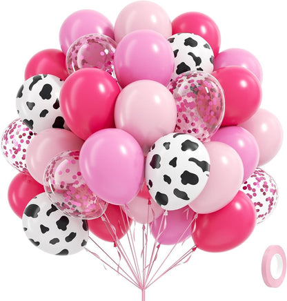 Light Pink and White Balloons, 60pcs 12inch Pearl Light Baby Pink Confetti White Balloons for Wedding Bridal Shower Baby Shower Pink Birthday Decorations