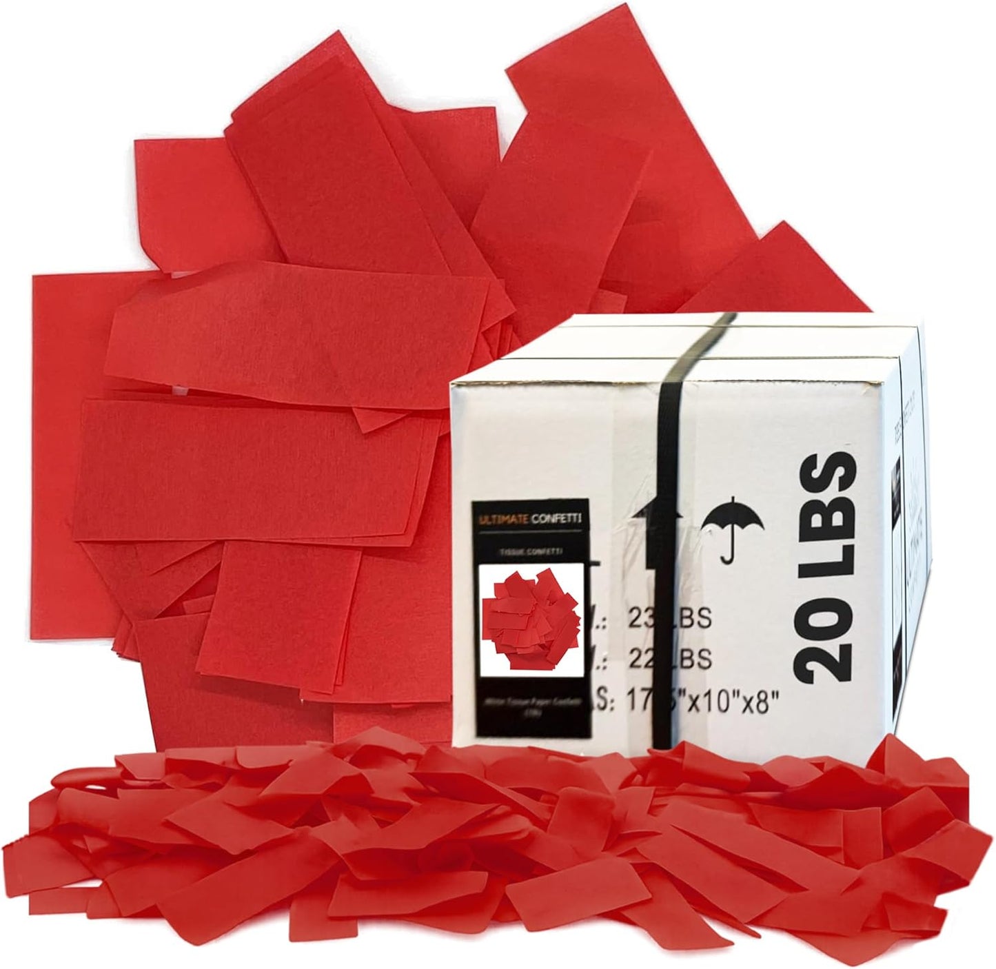 Ultimate Confetti, Multicolor Biodegradable Confetti - Rectangular Fluttering Tissue Paper Confetti for Cannon and Launcher use - Best for Holidays, Birthday, Wedding, and Parties - 1 lb, 16 oz
