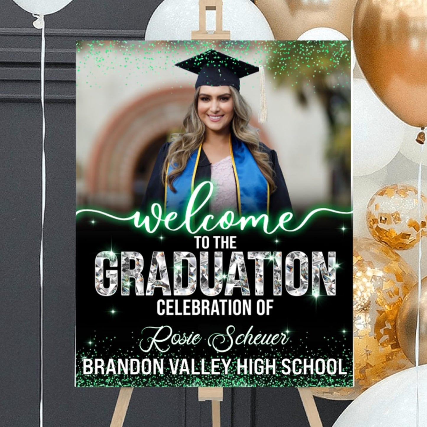 Graduation Party Welcome Sign, Photo Graduation Poster, Graduation Decorations, Grad Party Sign, Grad Welcome Sign, Graduation gift for best friend, Graduation gift for daughter, sister, brother - 1