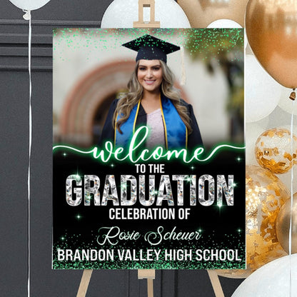 Graduation Party Welcome Sign, Photo Graduation Poster, Graduation Decorations, Grad Party Sign, Grad Welcome Sign, Graduation gift for best friend, Graduation gift for daughter, sister, brother - 1