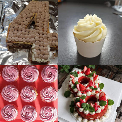 Icing Piping Tip Set,3 Large Decorating Tips Stainless Steel,DIY Cream Rose Flower Piping Tips,Cupcake Pastry Tips for Cake Decorating(1M 2D 2F)