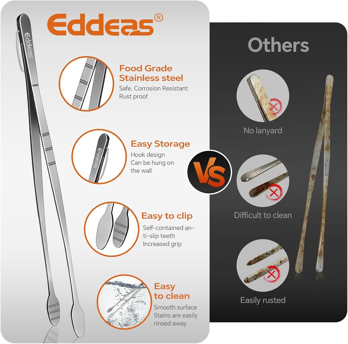 EDDEAS 12 PCS Small Serving Tongs, 4.3" Mini Gold Tongs, Gold Kitchen Tongs for Serving Food, Coffee Bar, Tea Party, Desserts Party and Ice Bucket