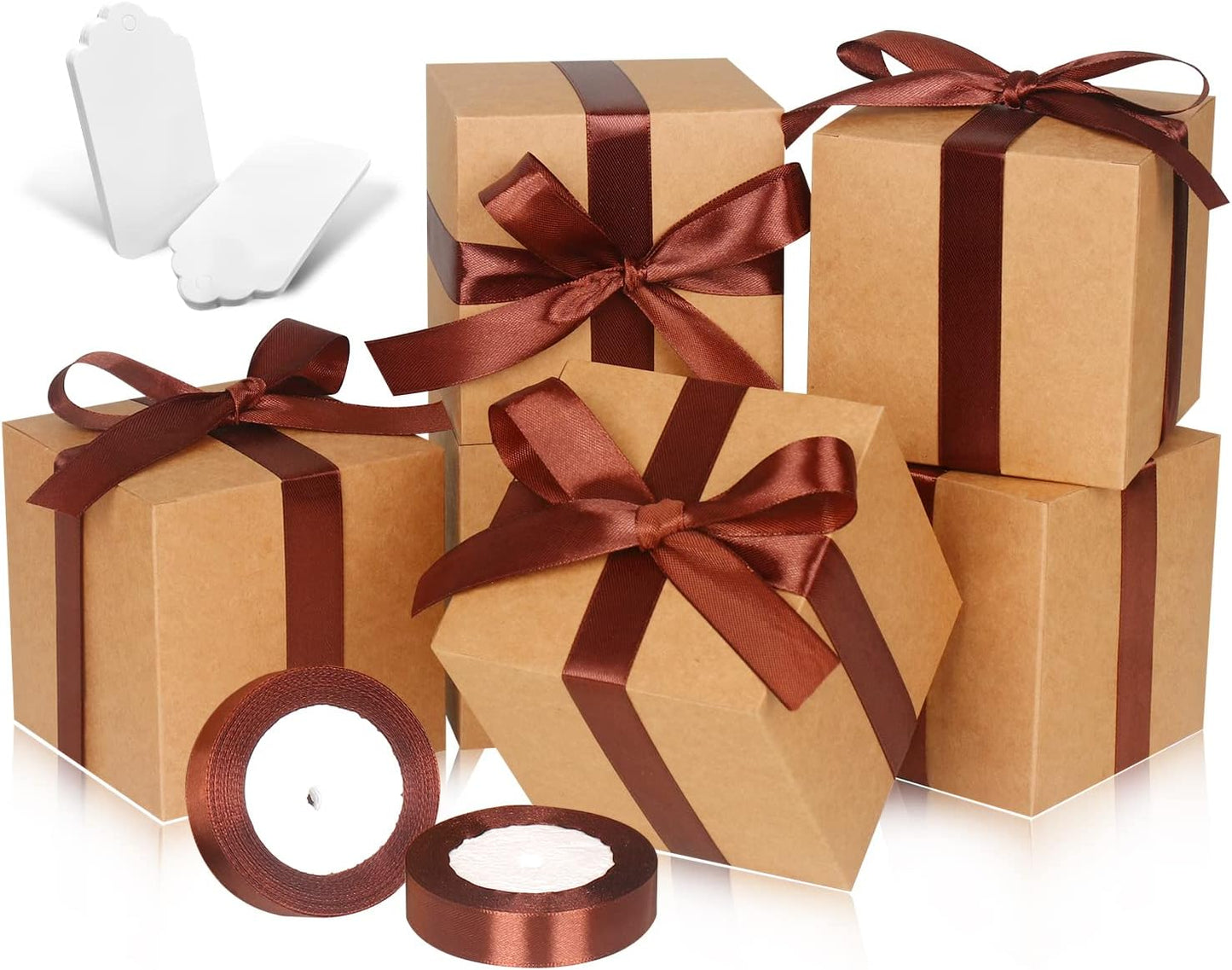 100 Pack Small Gift Boxes, 2x2x2 Inches Favor Boxes Gold Paper Gift Boxes with Lids for Presents, Crafting, Cupcake Boxes, Gifts, Candy Boxes for Wedding Party Bridal Shower Baby Shower Favors