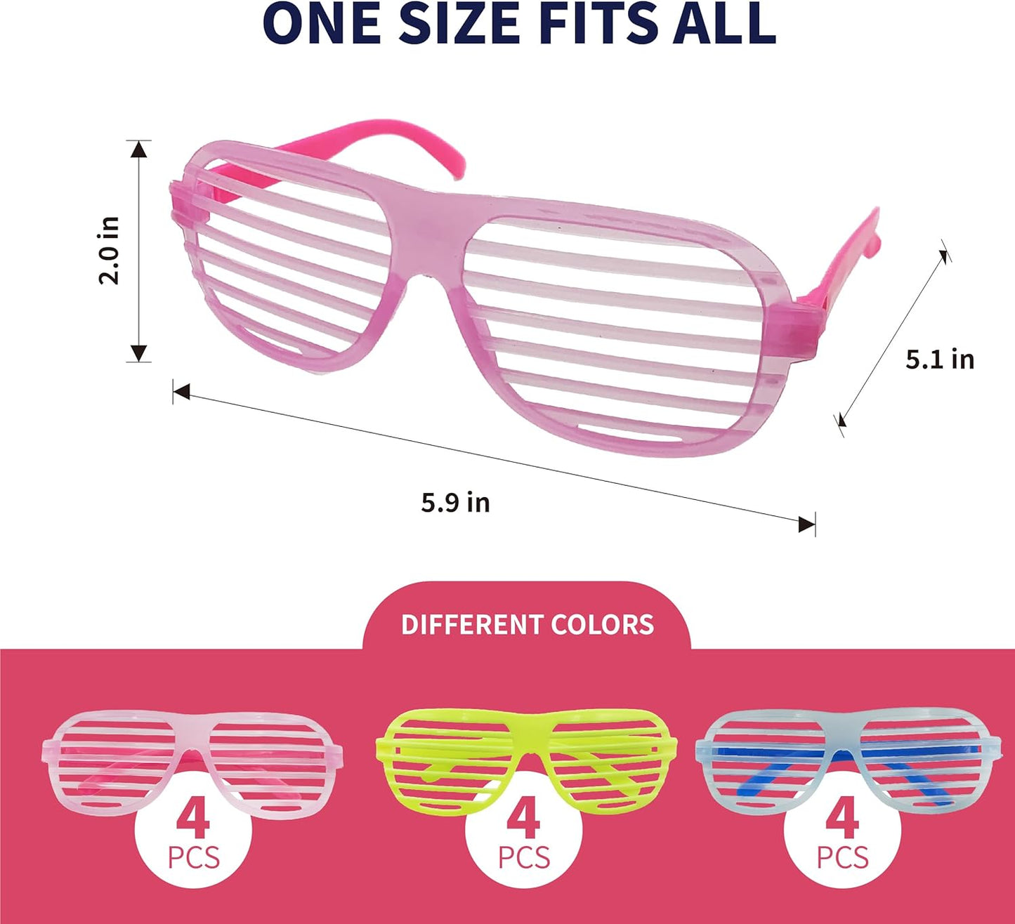12Pcs Glow in The Dark Glasses,Neon Fluorescent Blacklight Eyeglasses Party Favors,Glow in The Dark Party Supplies,Glow Photo Booth Props for Birthday Wedding Christmas Halloween Concert