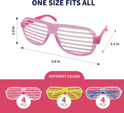 12Pcs Glow in The Dark Glasses,Neon Fluorescent Blacklight Eyeglasses Party Favors,Glow in The Dark Party Supplies,Glow Photo Booth Props for Birthday Wedding Christmas Halloween Concert