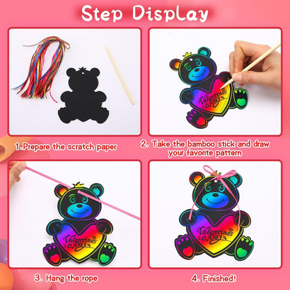 JULMELON 36 PCS Ocean Crafts, Rainbow Scratch Art Under The Sea Party Favors DIY Magic Color Summer Ocean Animals Scratch Cards for Summer Party Favors School Activities