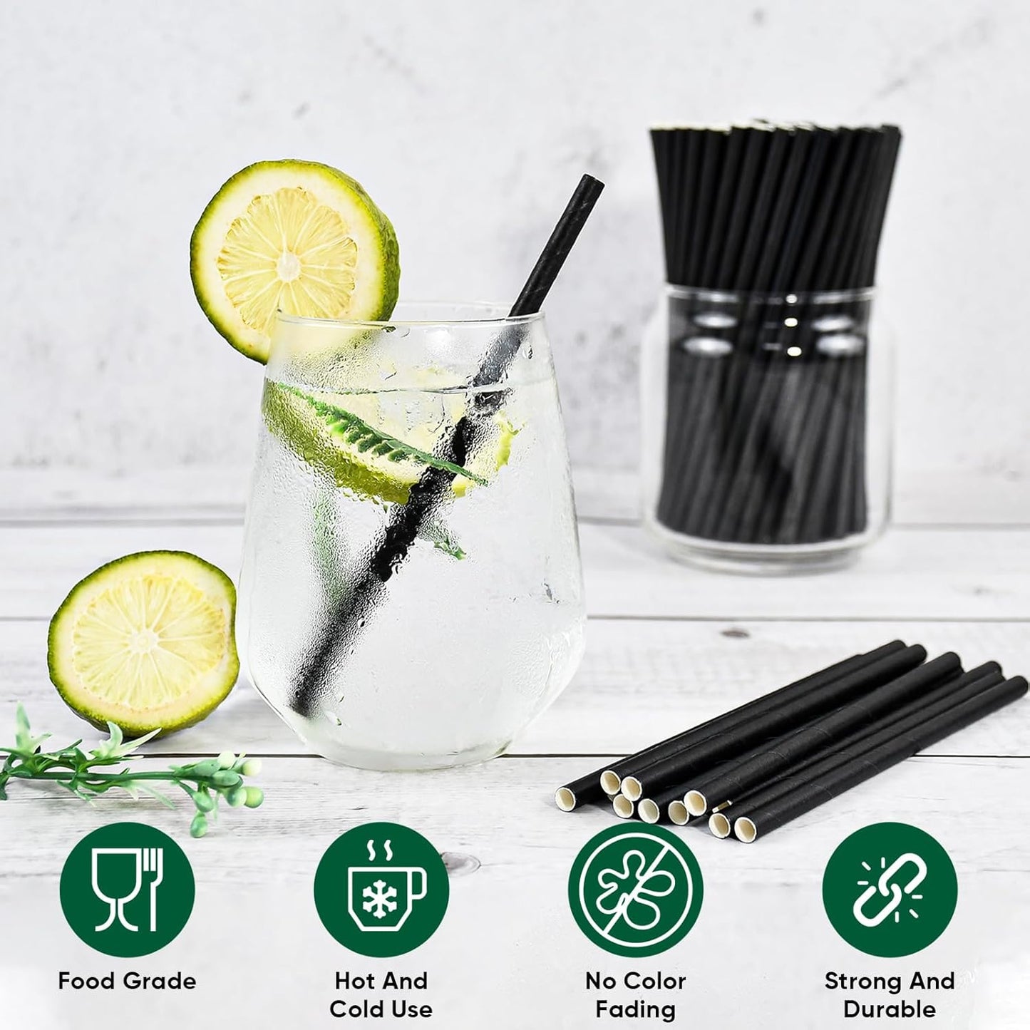 5.75 inch Orange Paper Cocktail Straws, Short Disposable Drinking Straws 500 Counts, Unwrapped - Compostable