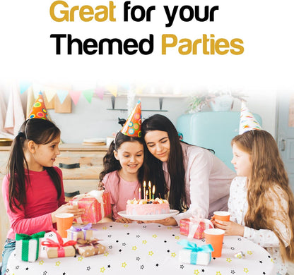 14 Pack Black 54 x 108 in. Rectangle Disposable Plastic Tablecloths - Smooth Decorative Covers for Parties, Weddings