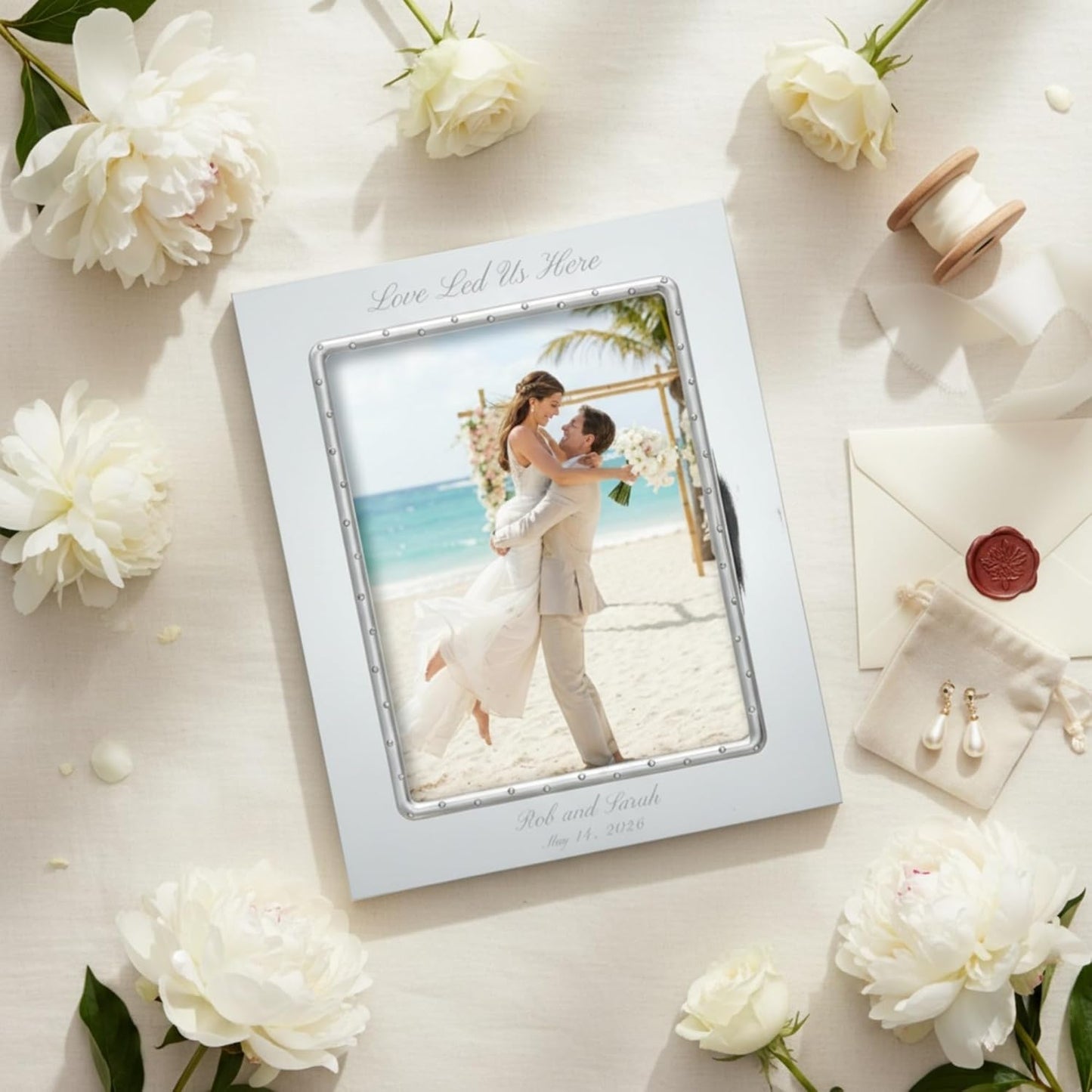 Lenox Devotion 8x10 Personalized Wedding Frame, Custom Engraved 8x10 Picture Frame for Wedding, Anniversary, Engagement, Accessories and Gifts for Bride and Groom