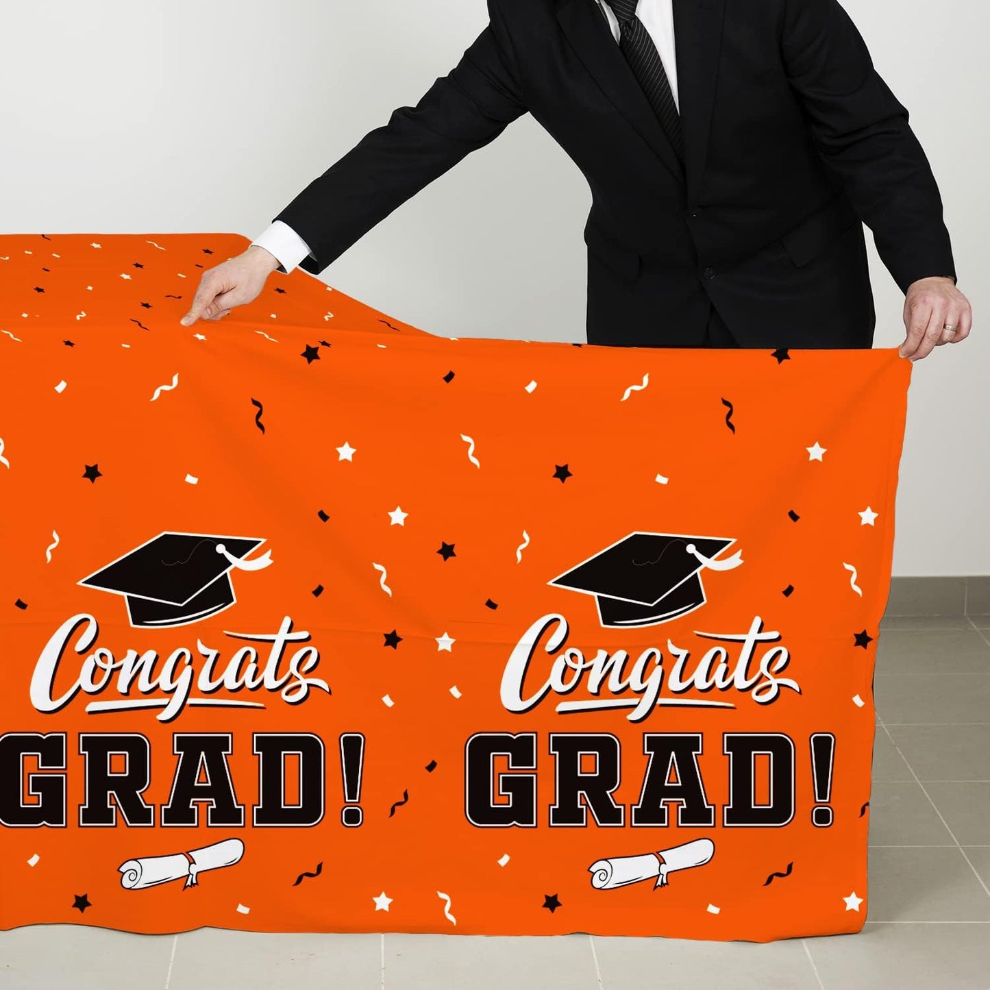Gatherfun Graduation Party Decorations, Gongrats Grad Tablecover for Graduation Party Supplies, 3 pcs Green Table Cloths, 54"x108"