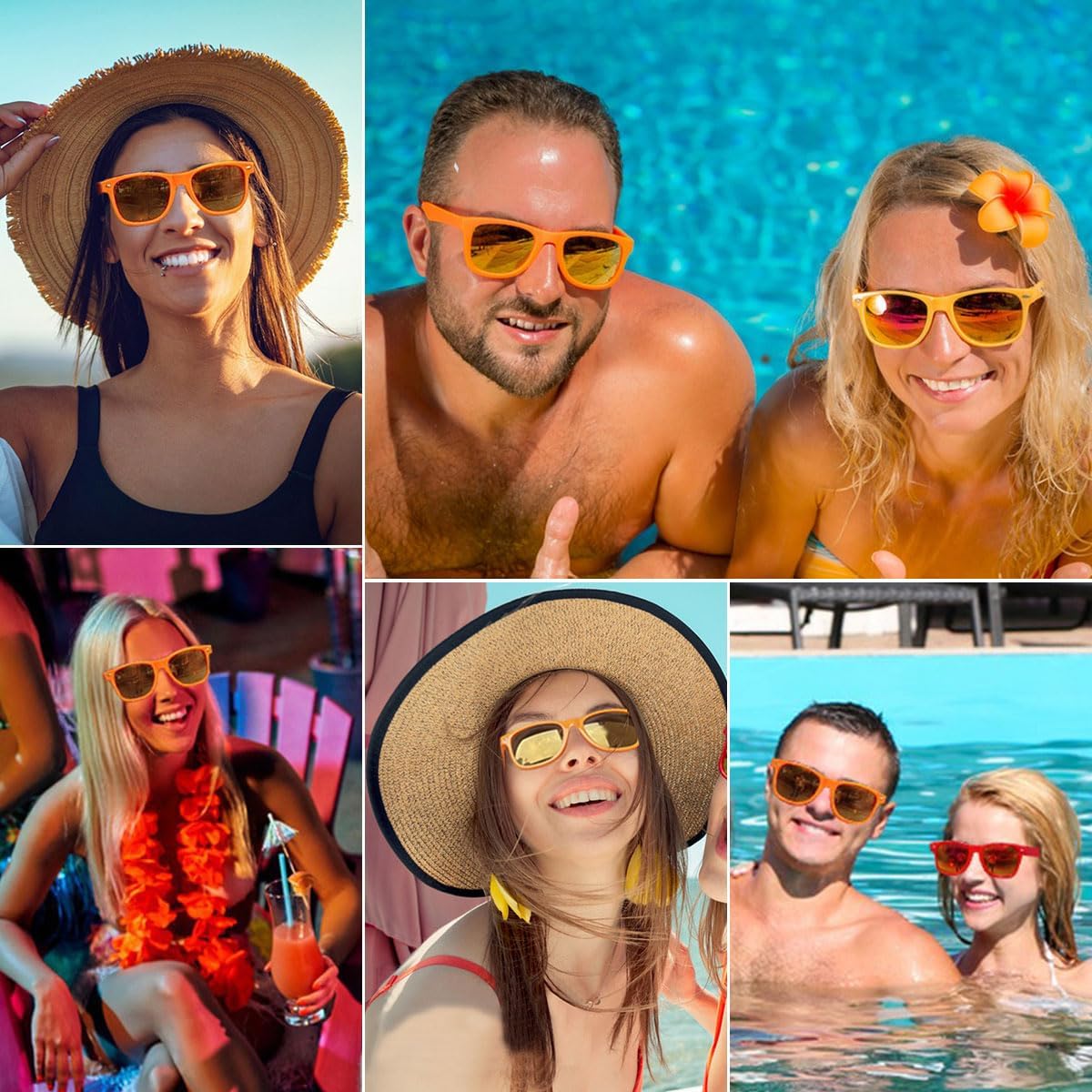 Party Sunglasses Bulk - Adult Retro Plastic Pack of 12 Vintage Sunglasses for Men Women - Party Favors