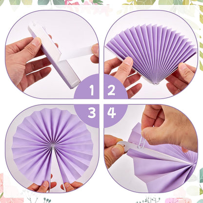 PAPER JAZZ Paper Flowers with Paper Fan Boho Hanging Decor Artificial Flowers Decorations for Wall Pink and Orange Party Decorations for Classroom, Beach Party, Summer Birthday Party Pack of 11.
