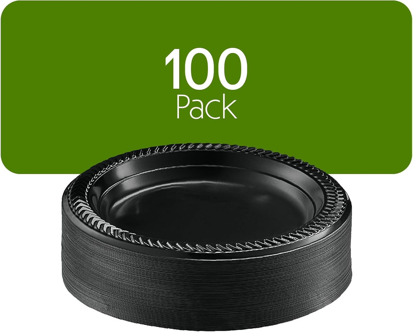 PLASTICPRO 100 PCS Black Plastic Bowls Light Weight 12 oz Plastic Soup Bowls Black Salad Plates Disposable for Party and Wedding