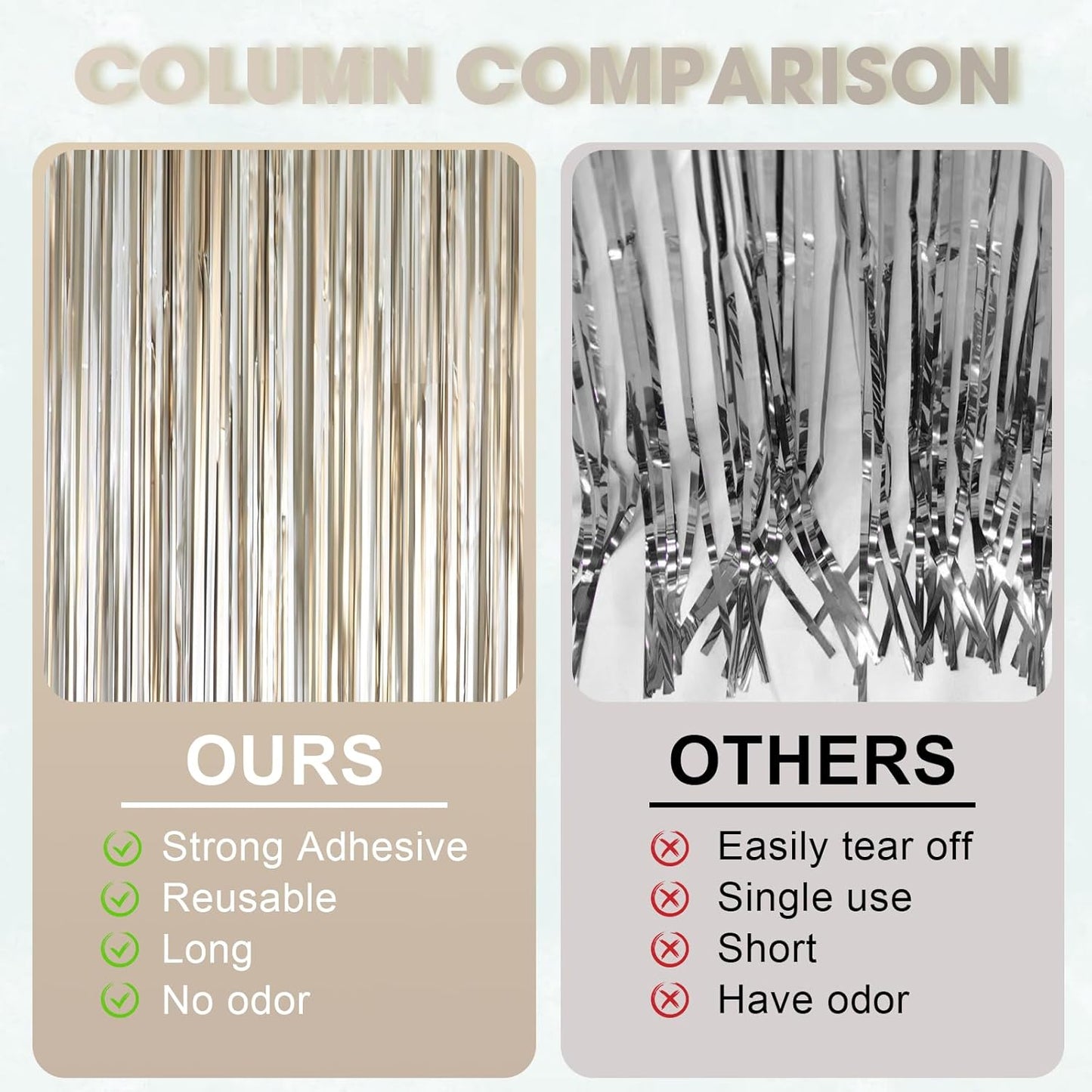 Voircoloria 3 Pack 3.3x8.2 Feet Gold Foil Fringe Backdrop Curtains, Tinsel Streamers, Fringe Backdrop for 2025 New Years Eve, Graduation, Birthday, Baby Shower, Gender Reveal, Disco Party - Colors B
