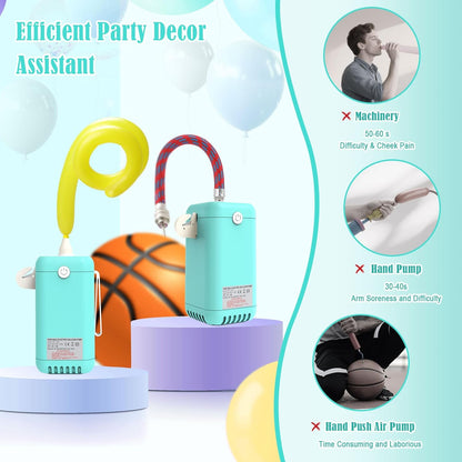 Ball Pump Balloon Pumps Electric, Balloon Pump Portable Long Animal Balloon Pump, Electric Blower Machine Inflator Basketball Pump 260 Balloon Pump for Party/Wedding/Birthday Decorations