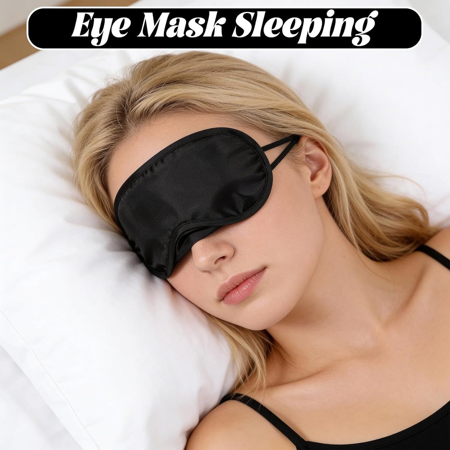 Eye Mask Sleep Masks Bulk Blindfolds for Team Building 10 Pcs Blindfold Sleep Eye Masks for Party Games Black Blindfold Eyes Covers with Nose Pad and Elastic Strap Sleeping Mask Kids Men Women (Black)