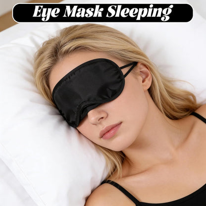 Eye Mask Sleep Masks Bulk Blindfolds for Team Building 10 Pcs Blindfold Sleep Eye Masks for Party Games Black Blindfold Eyes Covers with Nose Pad and Elastic Strap Sleeping Mask Kids Men Women (Black)
