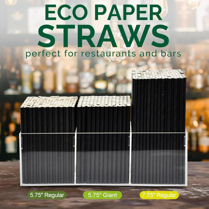 5.75 inch Orange Paper Cocktail Straws, Short Disposable Drinking Straws 500 Counts, Unwrapped - Compostable