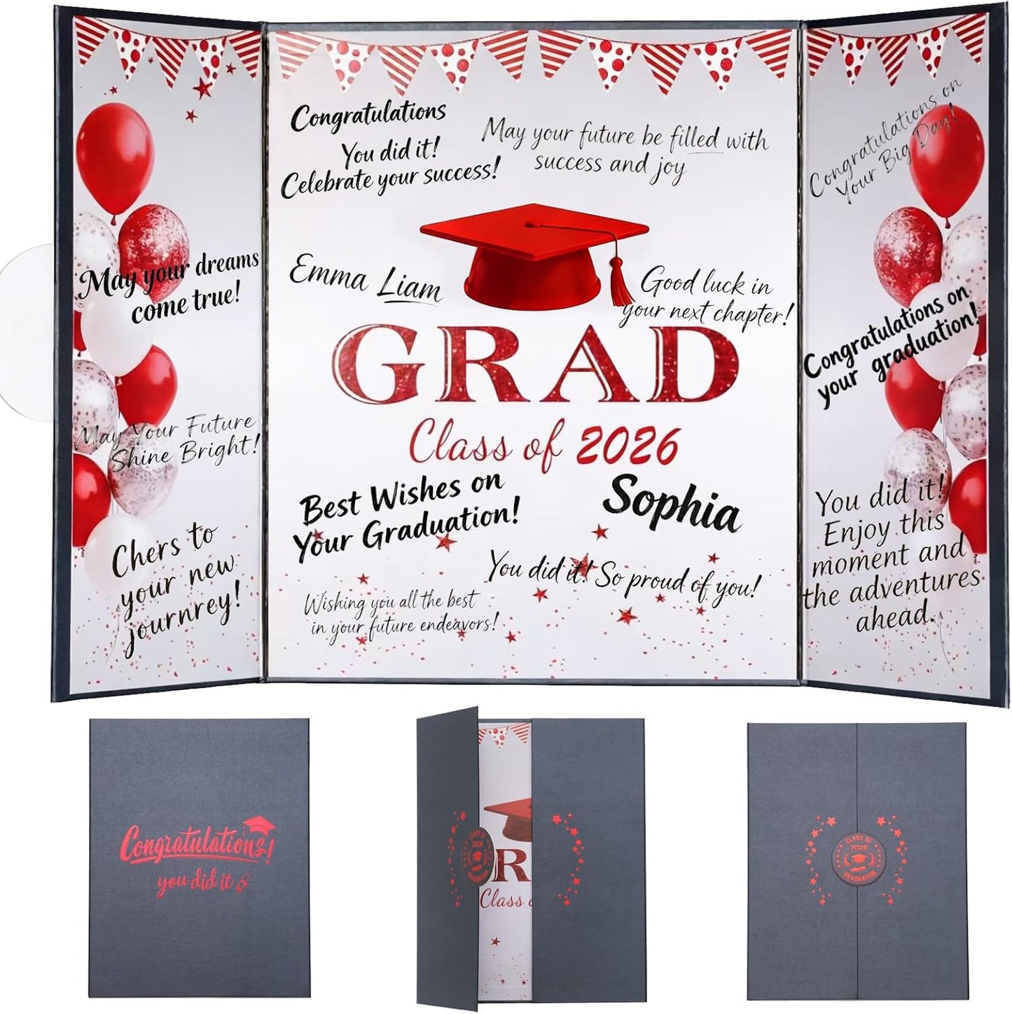Green Graduation Party Decorations Class of 2026 - Extra Large 22" x 14" Graduation Guest Book to Sign Signature Board for Graduation Gifts Congrats Grad Party Favors Supplies Decor Keepsake